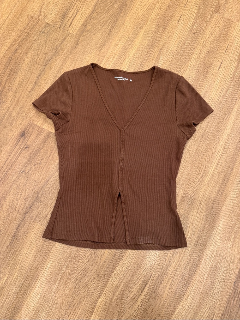 Abercrombie and fitch brown ribbed top